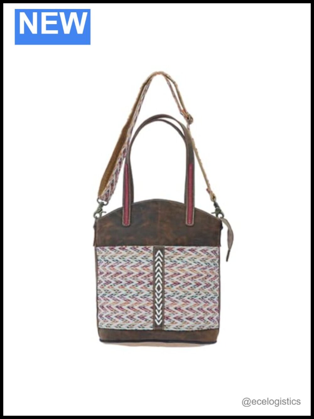 Western Style Rug Leather Canvas Messenger Bag Crossbody